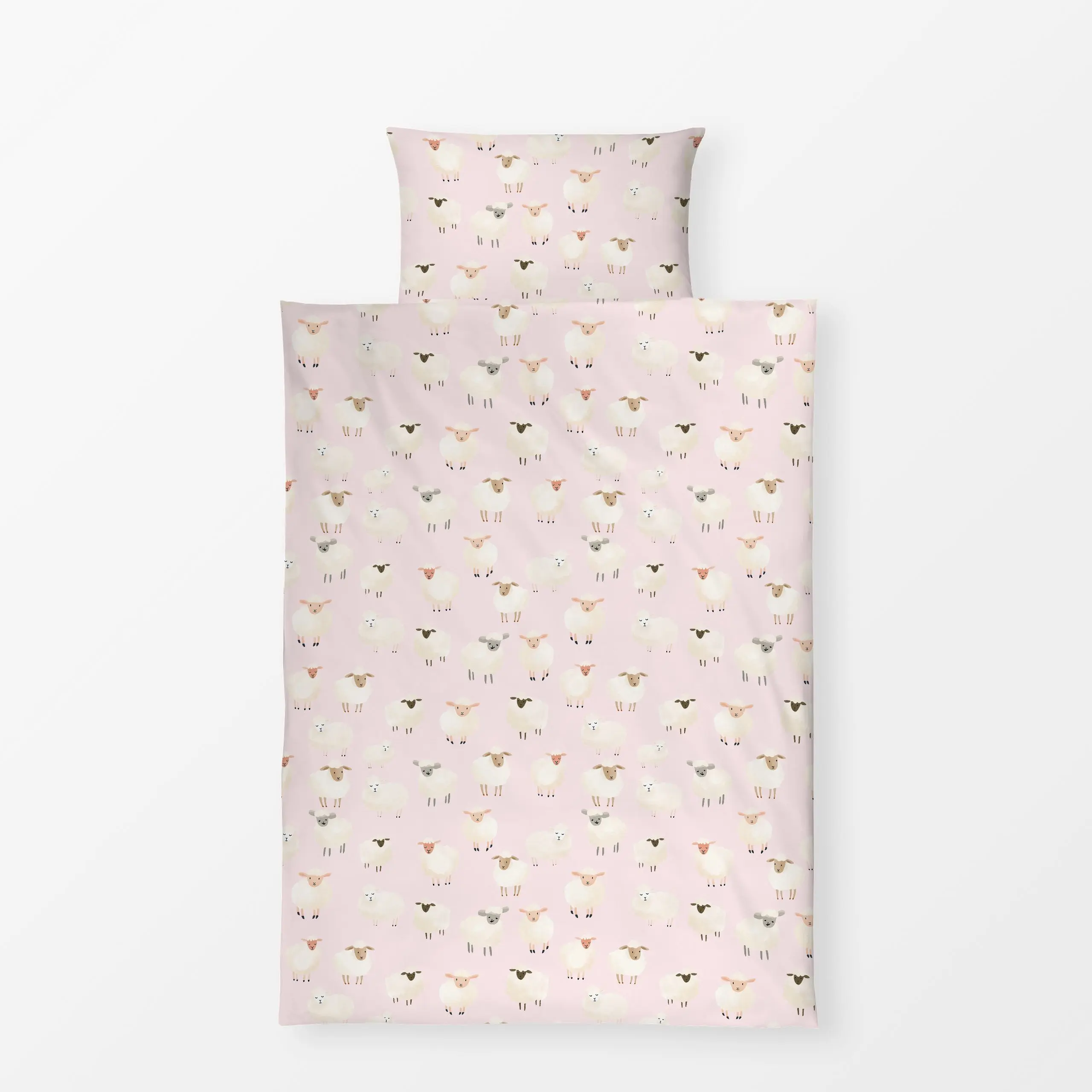 Bettwäsche Rosa Frühlingsschafe - Frühling, Kinderzimmer & Motive für Kinder, Tiere - von „Uta Naumann"; Schaf, niedlich, Ki...