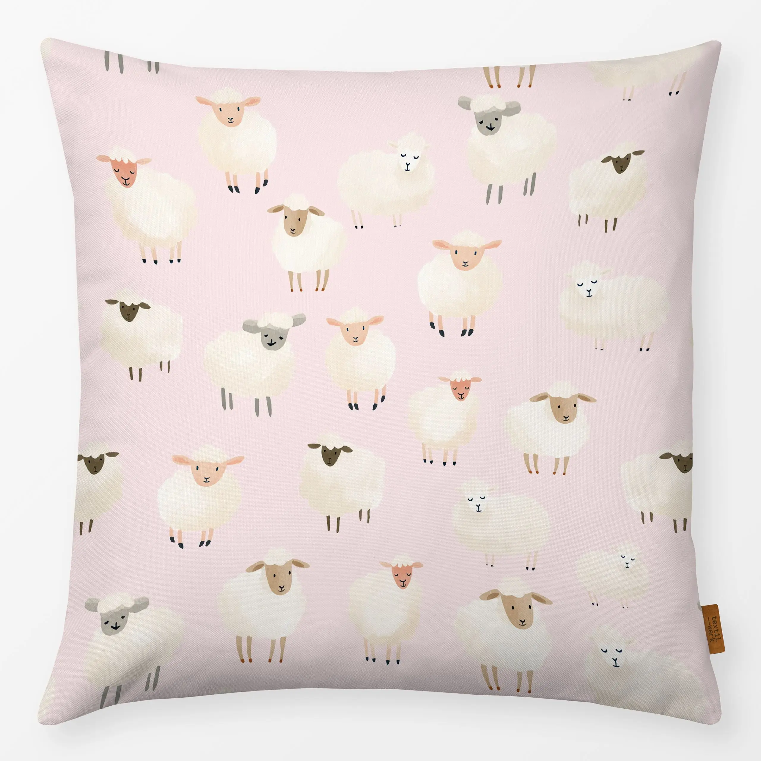 Kissen Rosa Frühlingsschafe - Frühling, Kinderzimmer & Motive für Kinder, Tiere - von „Uta Naumann"; Schaf, niedlich, Kinder...