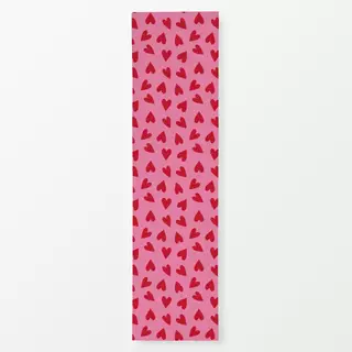 Tischläufer Sketchy Heart Allover Pink Rot