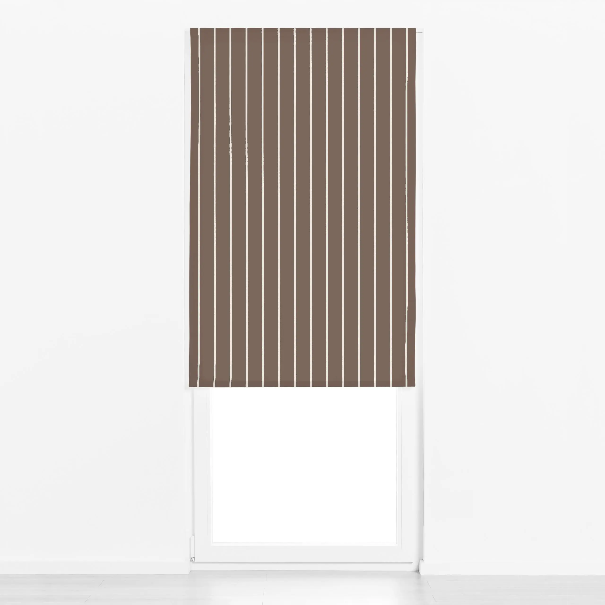 Raffrollo Streifen braun - Herbst, Symbole & Muster - von „Studio Kesse"; Muster, Textur, minimal, Streifen, beige, modern, ...