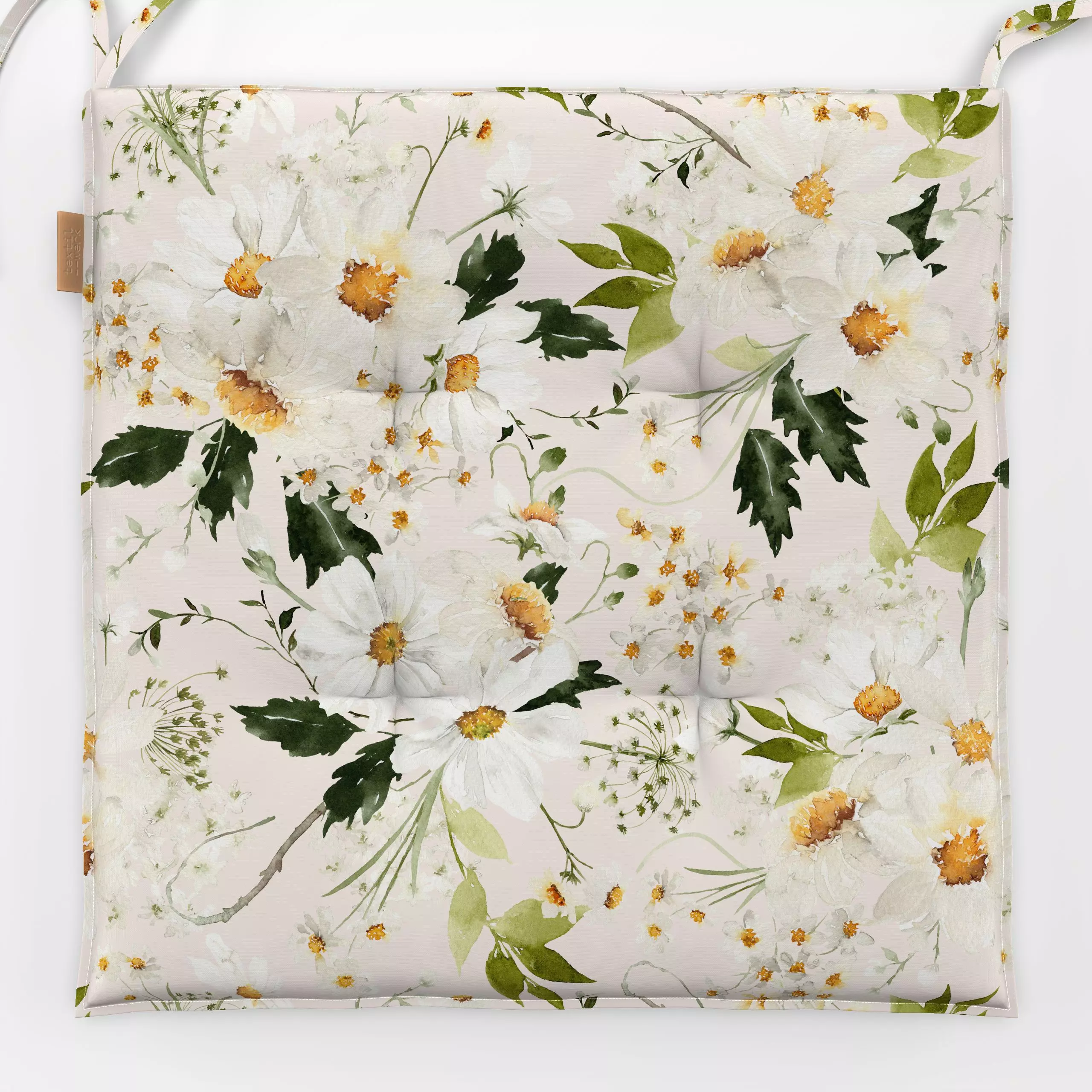 Sitzkissen Streublümchen Margeriten pink - Blumen & Florales, Pflanzen & Botanik - von „Uta Naumann"; skandinavisch, Blumen,...