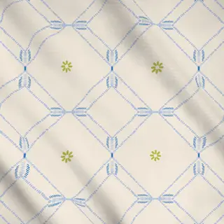 Meterware Diamond Floral Tile blue