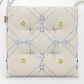 Sitzkissen Diamond Floral Tile blue