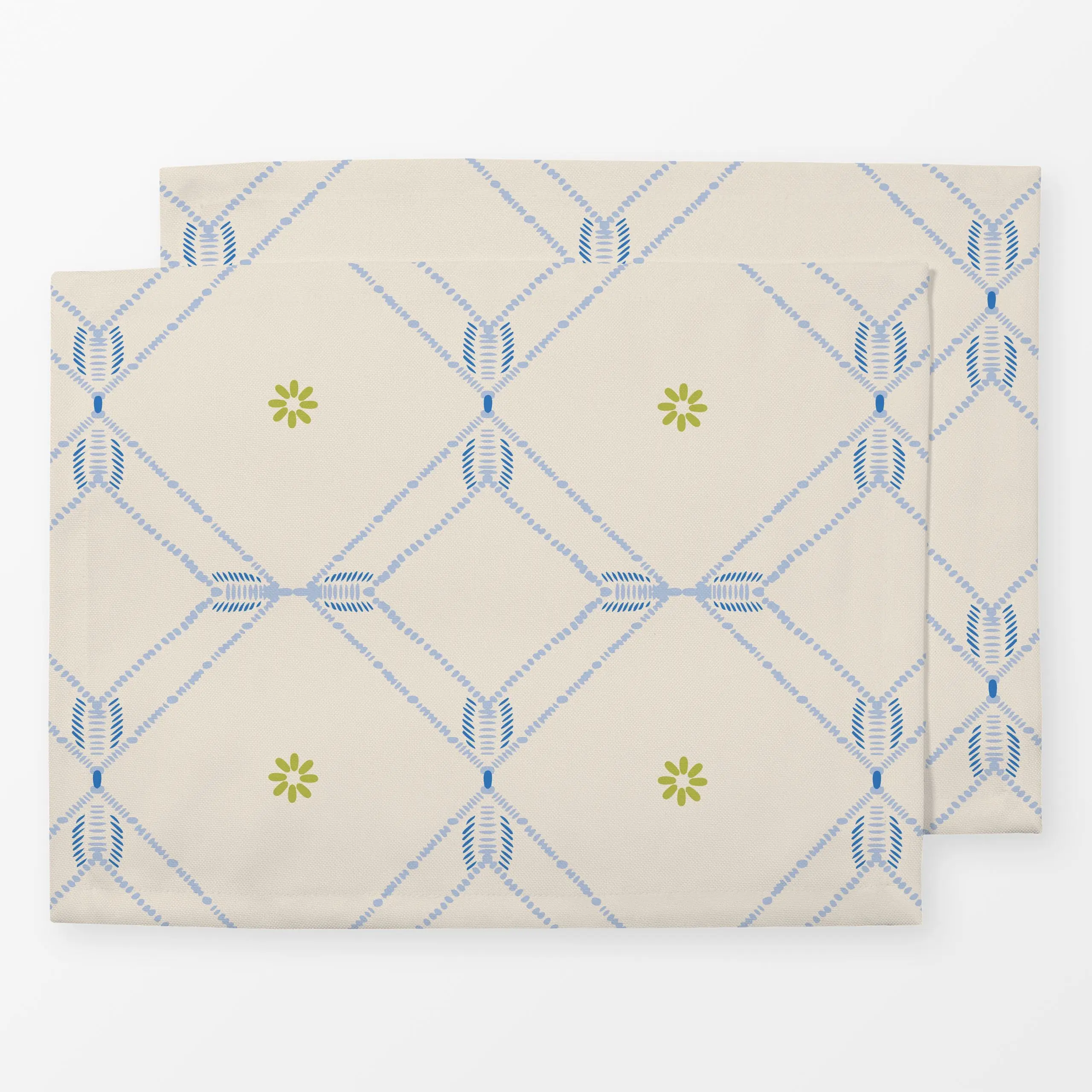 Tischset Diamond Floral Tile blue, Blumen, gemustert, Sommer, von Patries Elisabeth