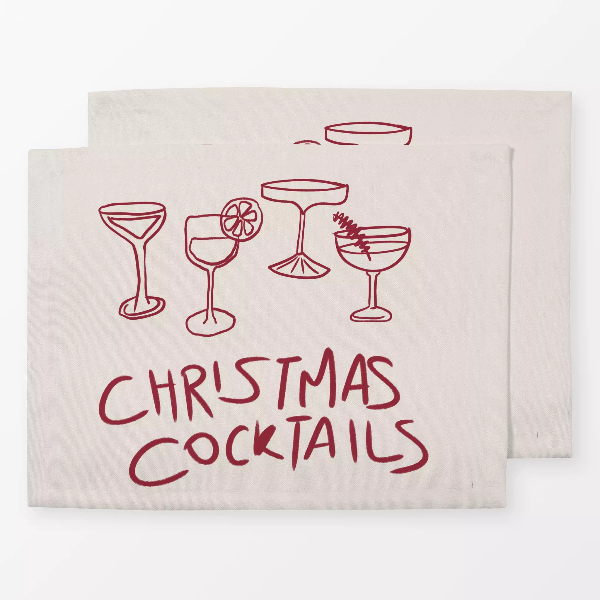 Tischset Tischset Christmas Cocktails Dunkelrot