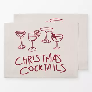 Tischset Christmas Cocktails Dunkelrot