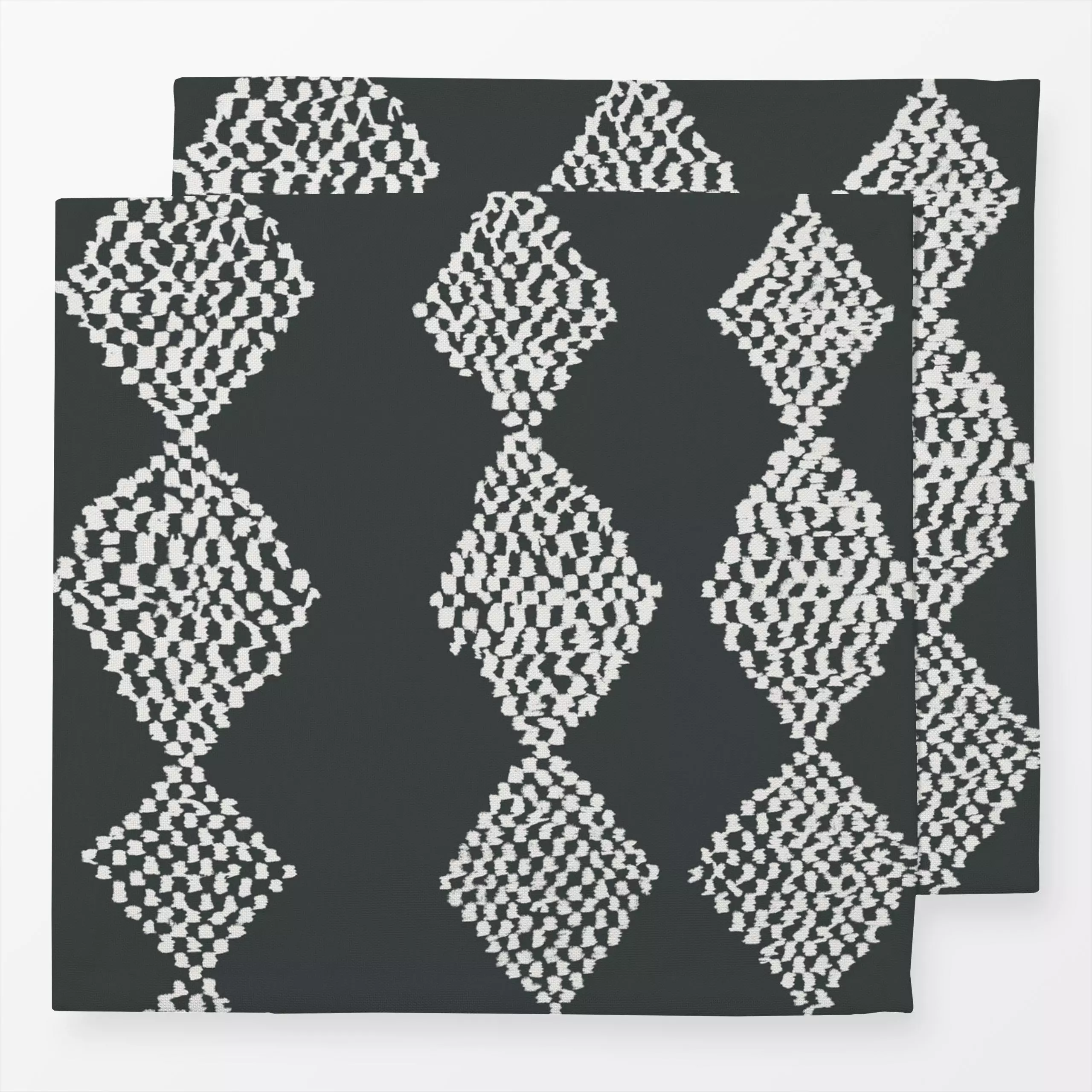 Servietten Le Berbère N°2 Noir - Symbole & Muster - von „BOUDOIR BOBO"; marrakesch, marrokko, boho, schwarz, exotisch, orien...