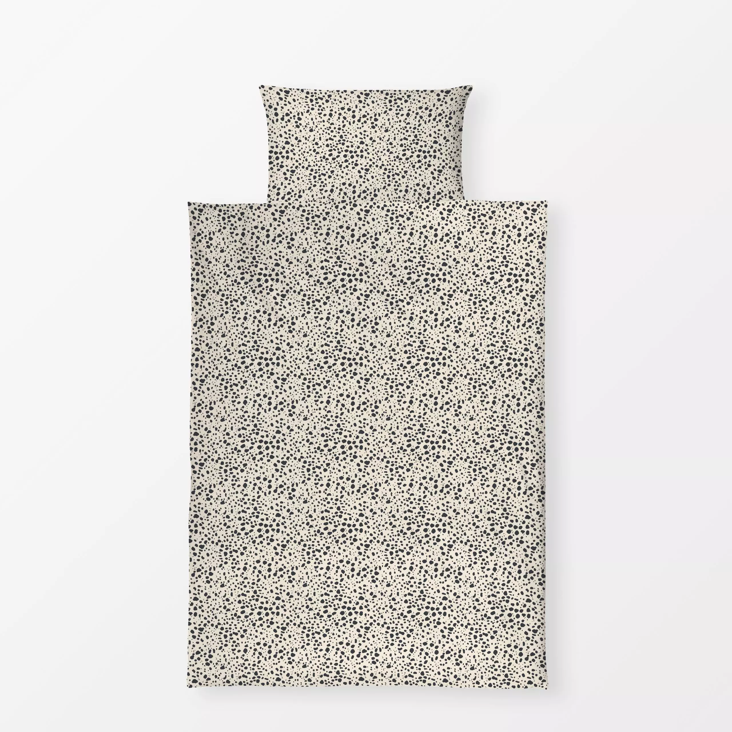 Bettwäsche Splashes Off White- Black - Symbole & Muster - von „Sara Maria"; schwarz, abstrakt, modern, Dots, Scandinavian, N...