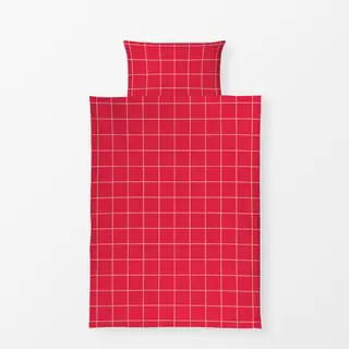 Bettwäsche Love Karo rot rosa