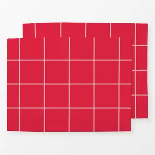 Tischset Love Karo rot rosa