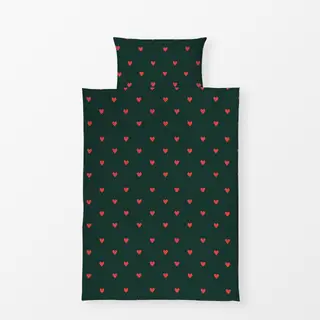 Bettwäsche Mistletoe Hearts Green Red