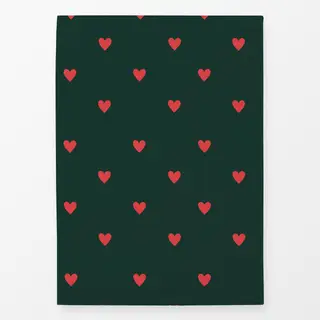 Geschirrtücher Mistletoe Hearts Green Red