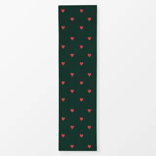 Tischläufer Mistletoe Hearts Green Red