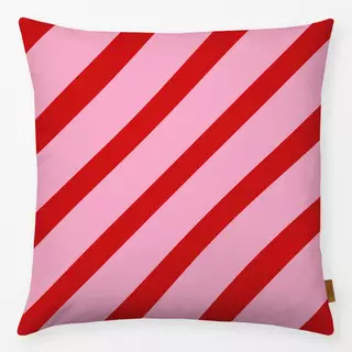Kissen Streifen diagonal rot rosa