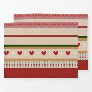 Tischset Weihnachtsmuster Rot Beige