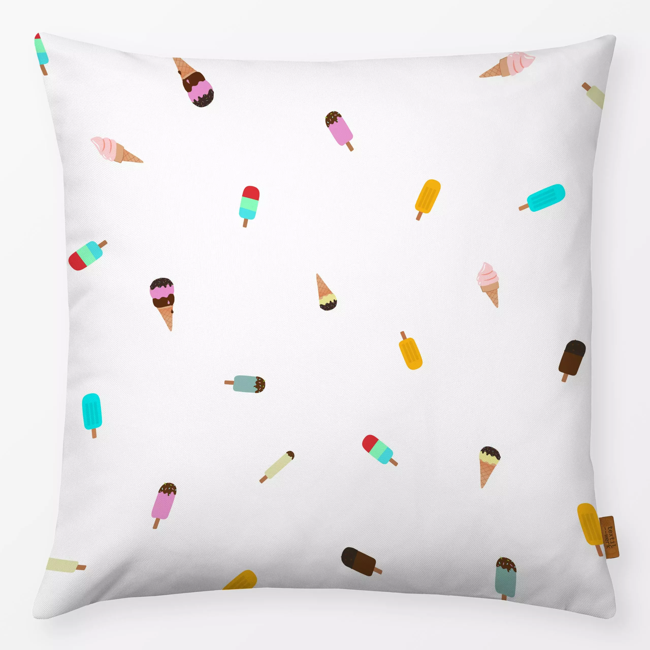 Kissen Ice Ice baby! (white) - Kinderzimmer & Motive für Kinder, Sommer, Küche, Essen & Trinken - von „Heyduda“; Kinder, Son...