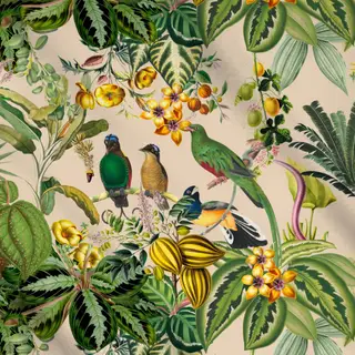 Meterware Exotischer Dschungel beige