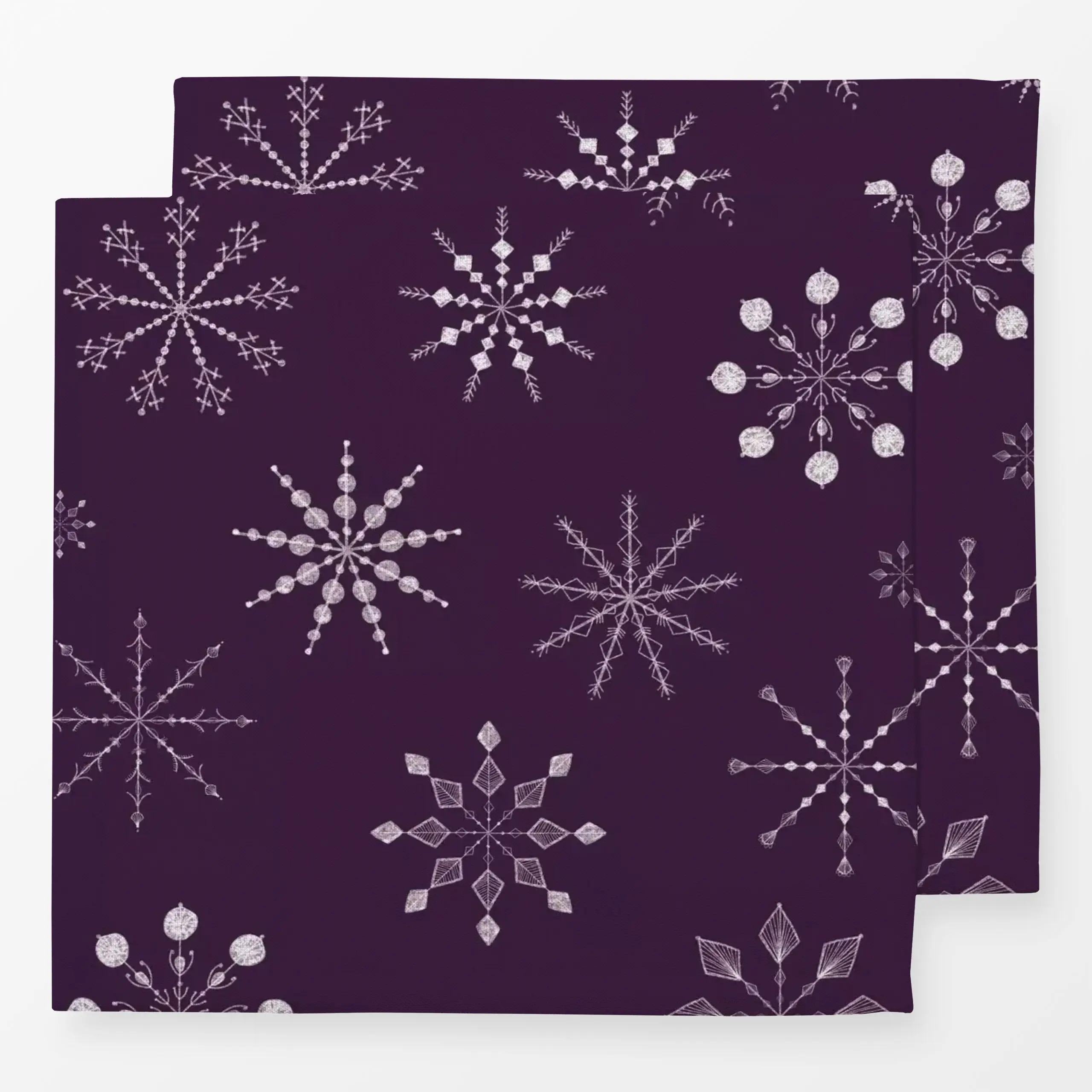 Servietten Schneeflocken Beere - Weihnachten, Winter - von „Sophie Augustin Illustration"; Muster, Natur, Eis, Schneeflocken...