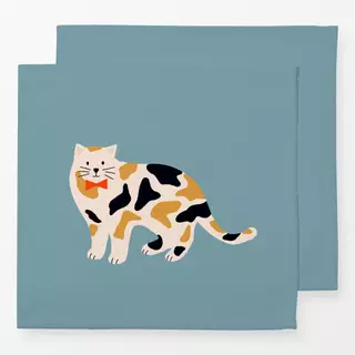 Servietten Bunte Katze mit Schleife