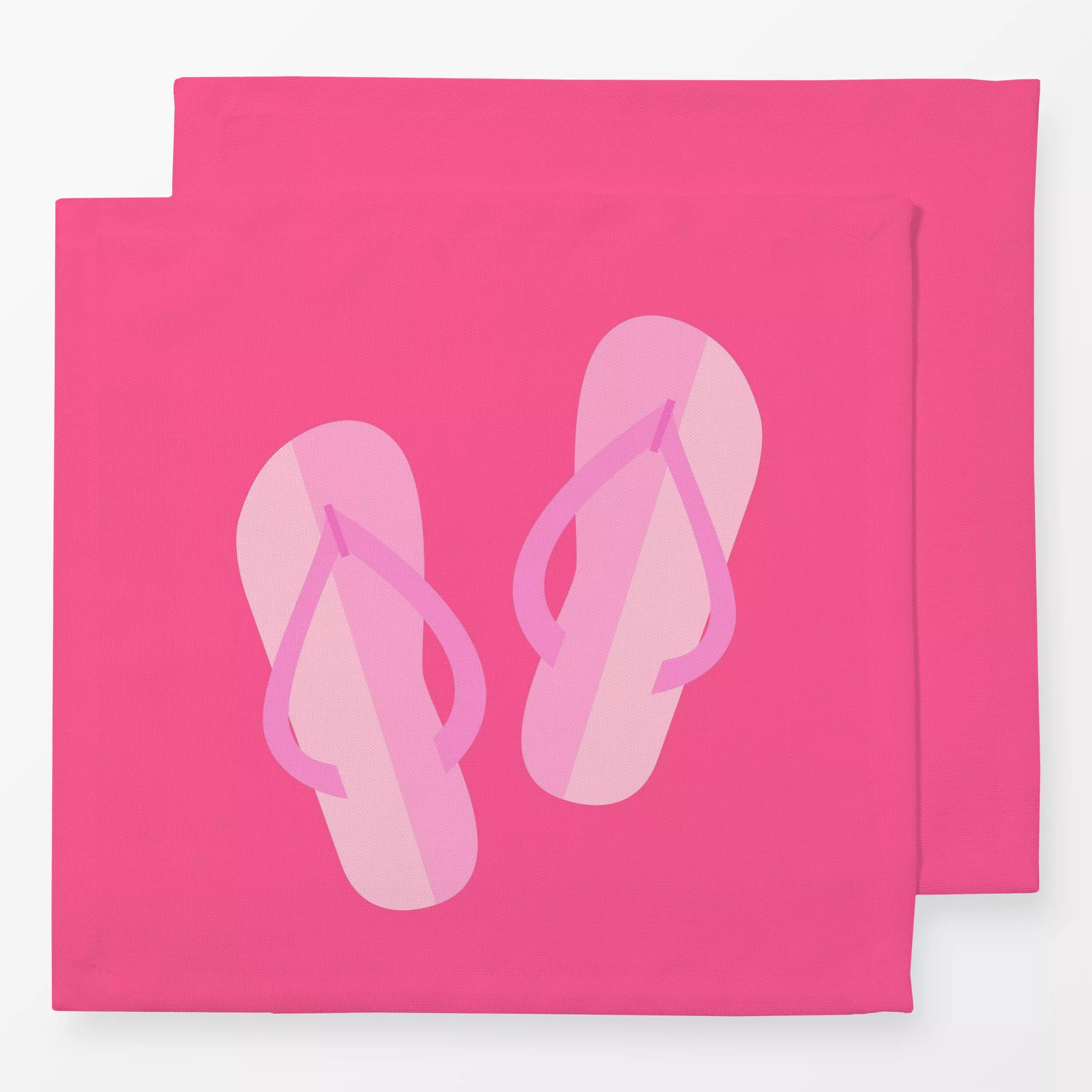 Servietten Pink Summer Flip Flops - Sommer - von „Andrea Haase"; Strand, Kreise, Urlaub, Entspannung, Ferien, pastellfarbig,...