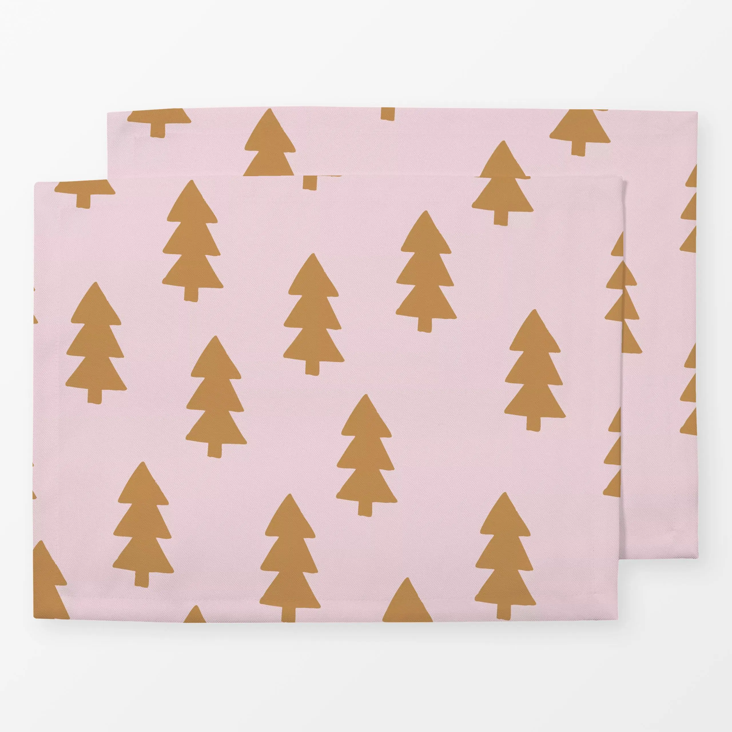 Tischset Winter Wald Rosa - Weihnachten, Winter - von „Studio ROSAGRAU"; rosa, Tanne, Weihnachtsbaum, Winter, Winterwald, We...
