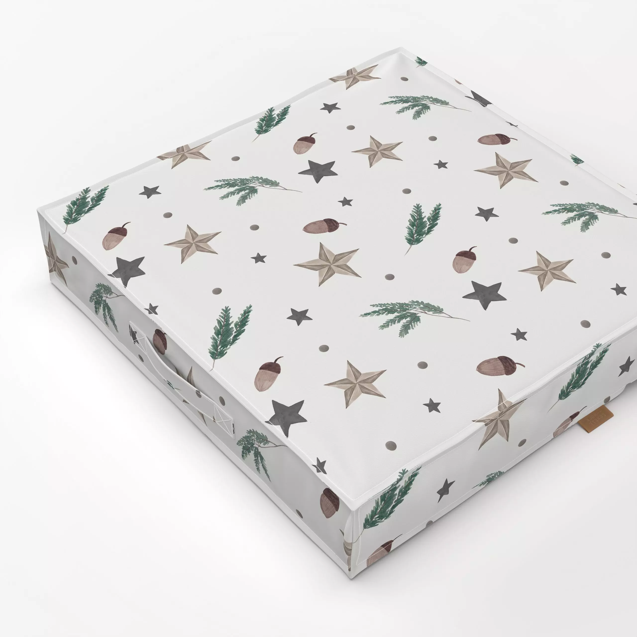 Bodenkissen Winter Pattern - Weihnachten, Winter - von „Kruth Design"; Zweige, Tannenzapfen, Weihnachten, weihnachtlich, Wei...