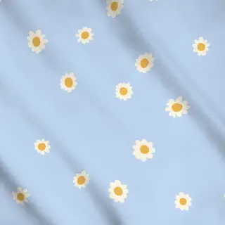 Meterware Gänseblümchen Party Hellblau
