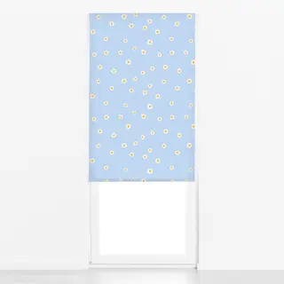Raffrollo Gänseblümchen Party Hellblau