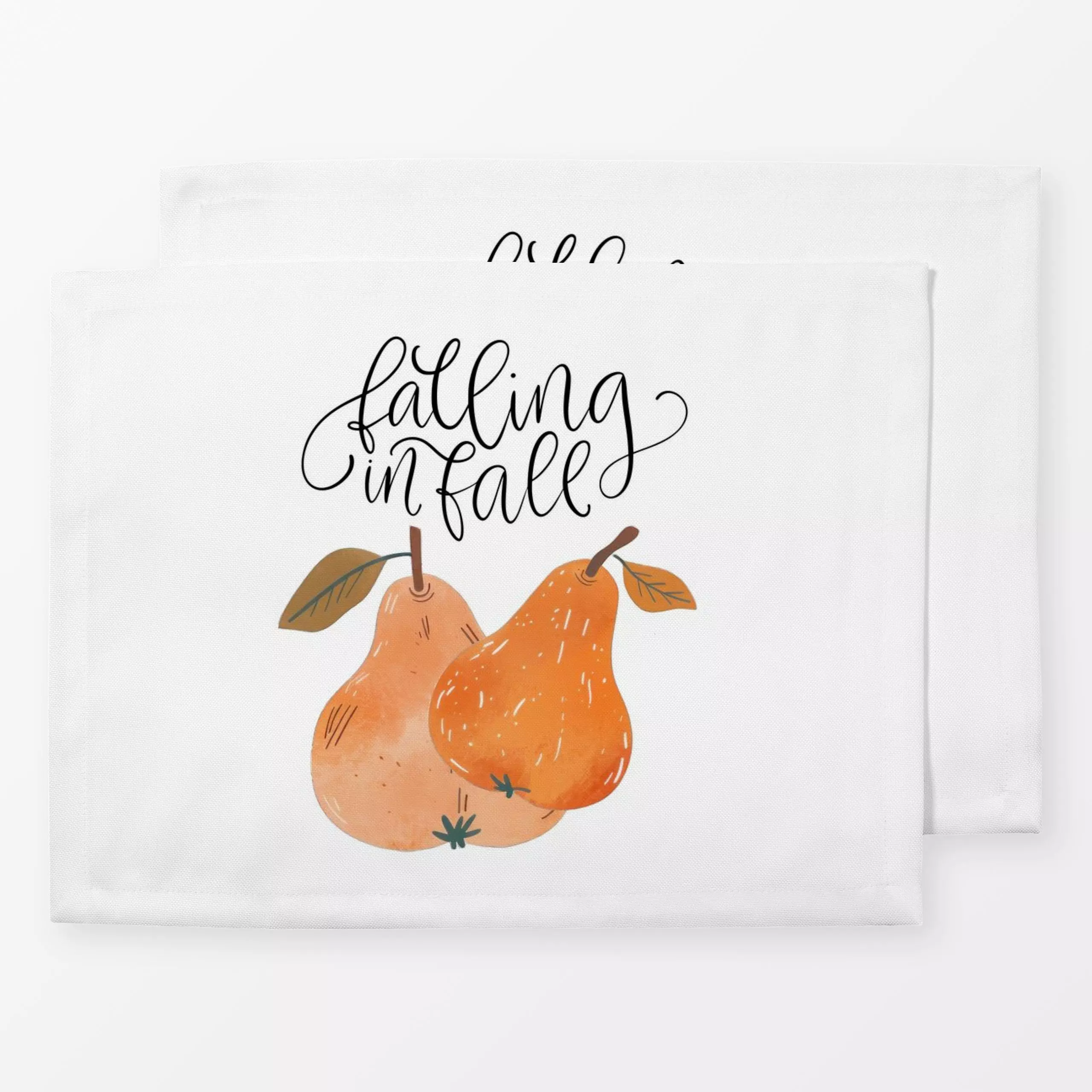 Tischset Goldener Herbst Birne - von „Uta Naumann"; boho, Garten, modern, text, Birnen, herbstlich