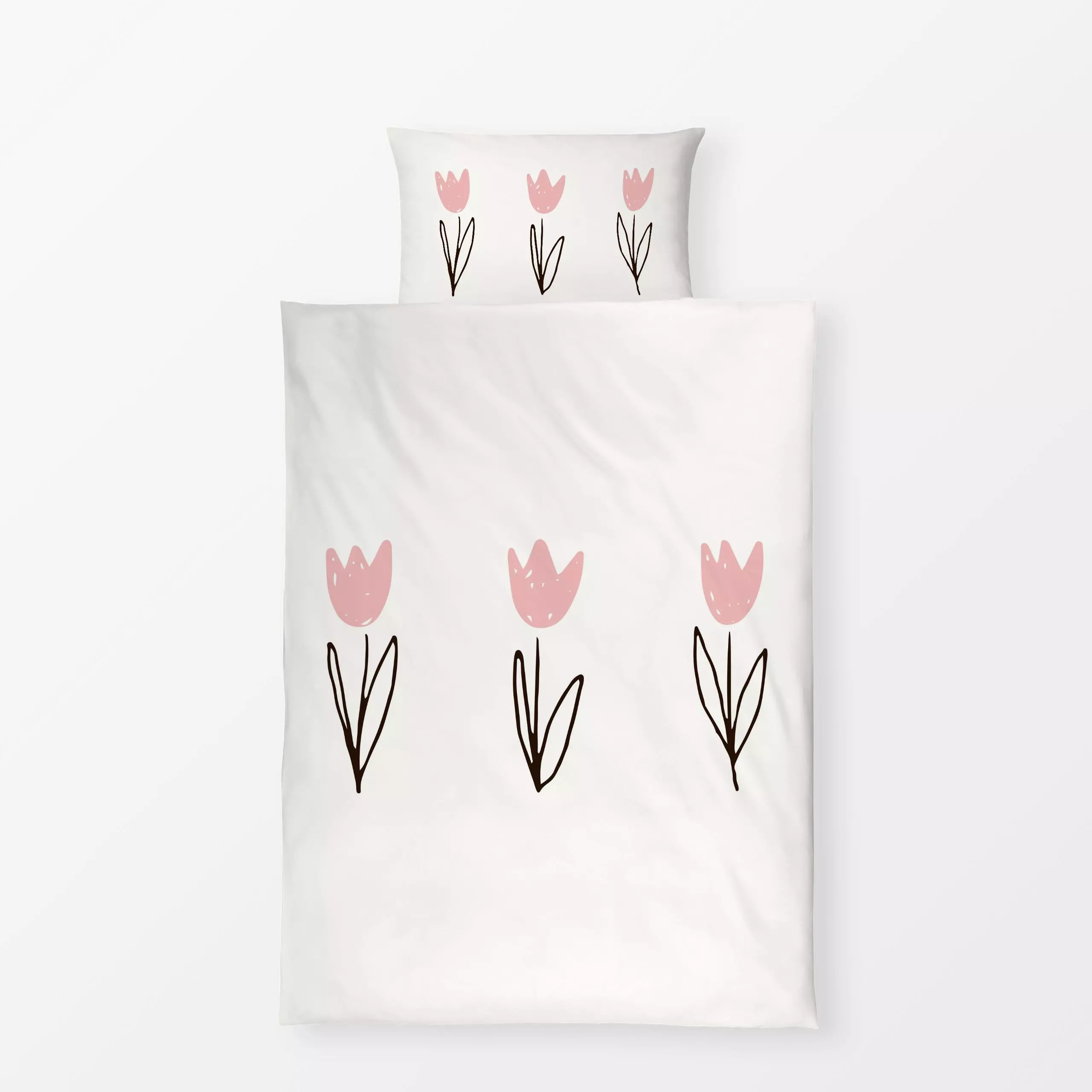 Bettwäsche Tulips rosa - Frühling, Ostern - von „Kathrin Woo"; minimal, abstrakt, Blumen, Tulpen, modern, landhaus, flower, ...