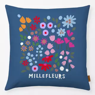 Kissen Millefleurs dunkelblau