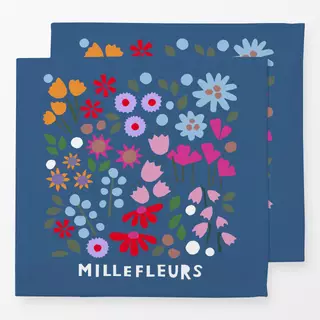 Servietten Millefleurs dunkelblau