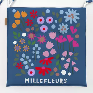 Sitzkissen Millefleurs dunkelblau