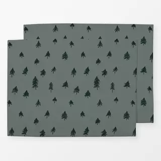 Tischset Mørkegrøn Gran Mørk