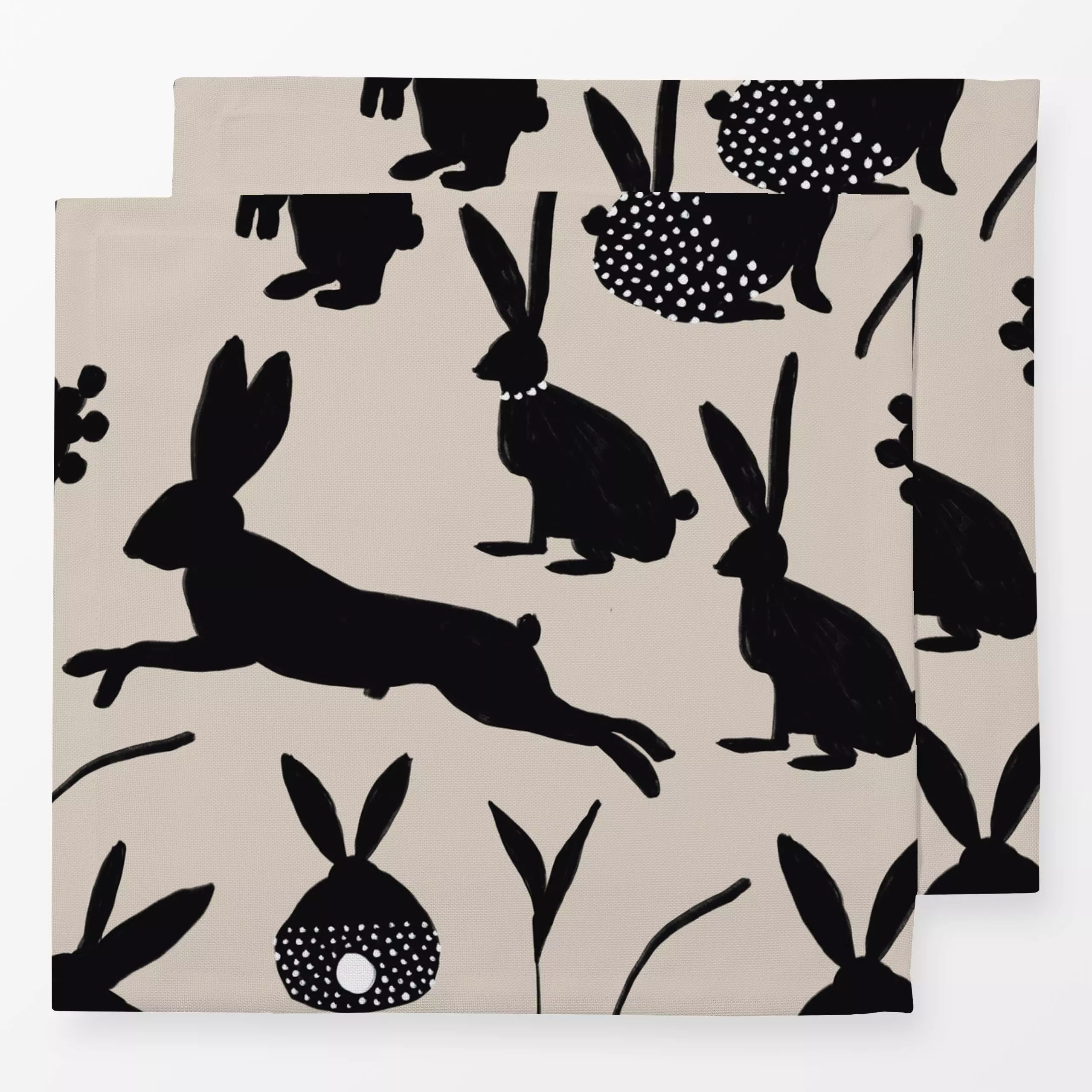 Servietten Osterhasen gemustert Beige - Frühling, Anlässe - von „Sophie Augustin Illustration"; Ostern, Osterhase, HappyEast...