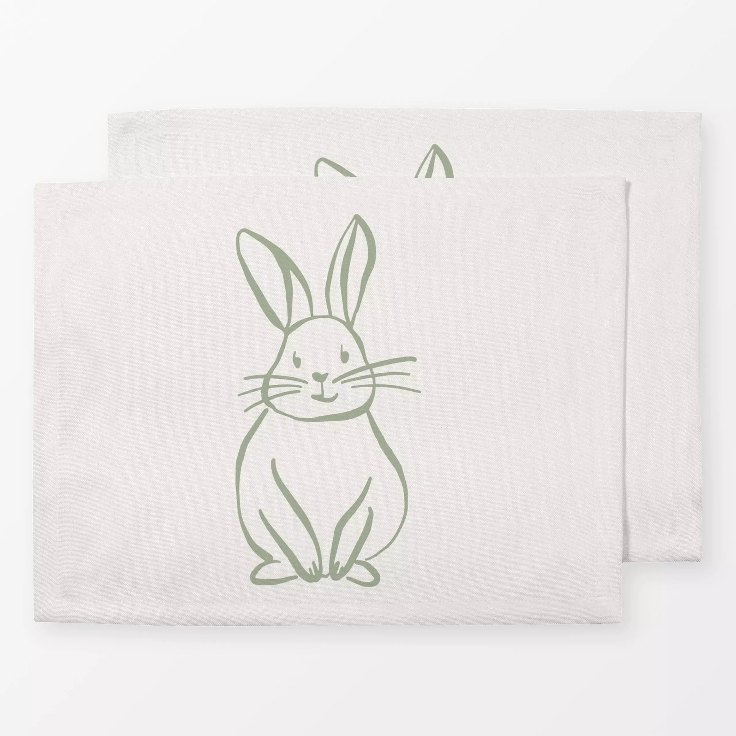Tischset Happy Bunny beige - Frühling, Tiere, Anlässe, Ostern - von „Kruth Design"; Hase, Ostern, Osterhase, Gartendeko, kru...
