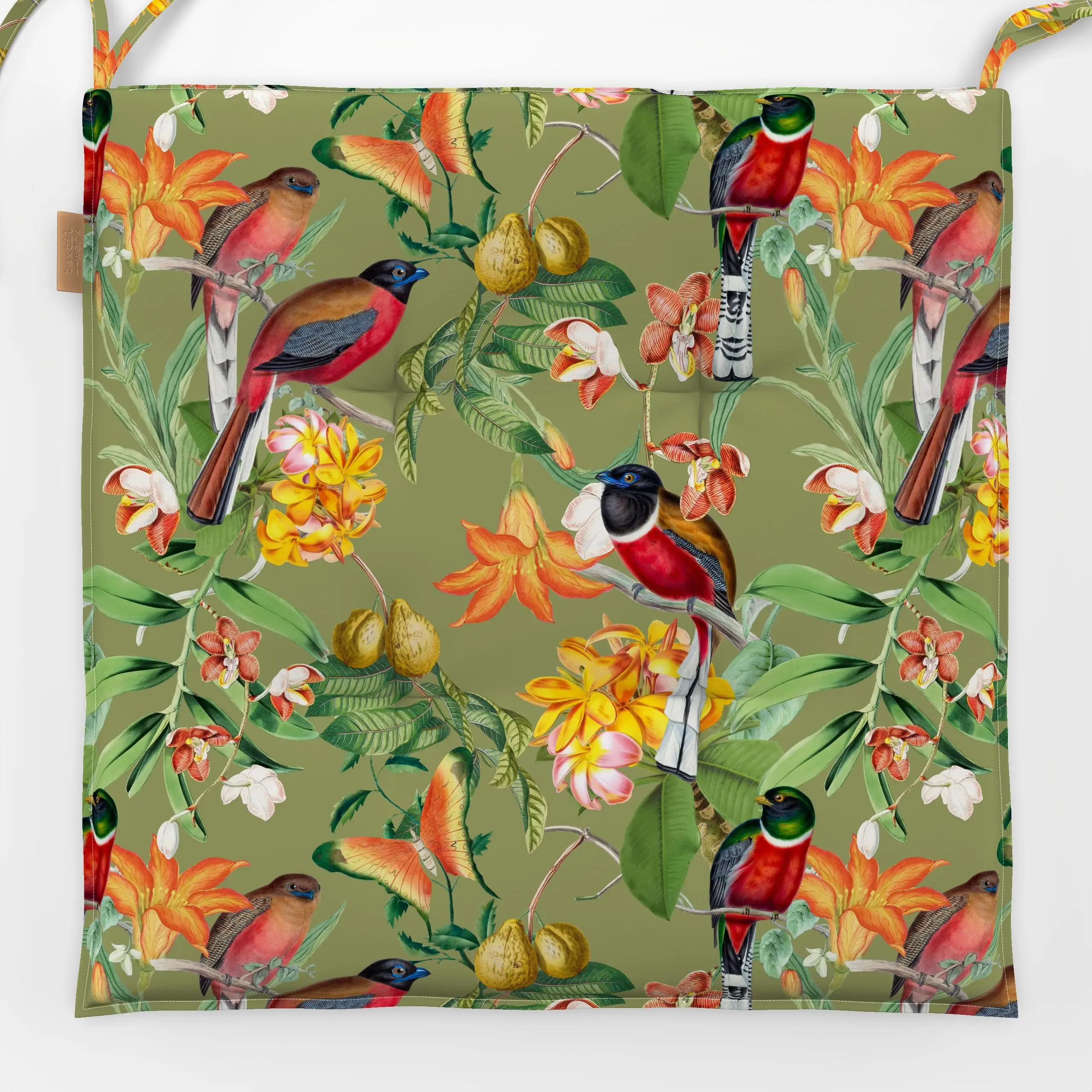 Sitzkissen Tropischer Dschungel Sommer - Sommer, Tiere, Safari & Dschungel - von „Uta Naumann"; Muster, Natur, Garten, Dschu...