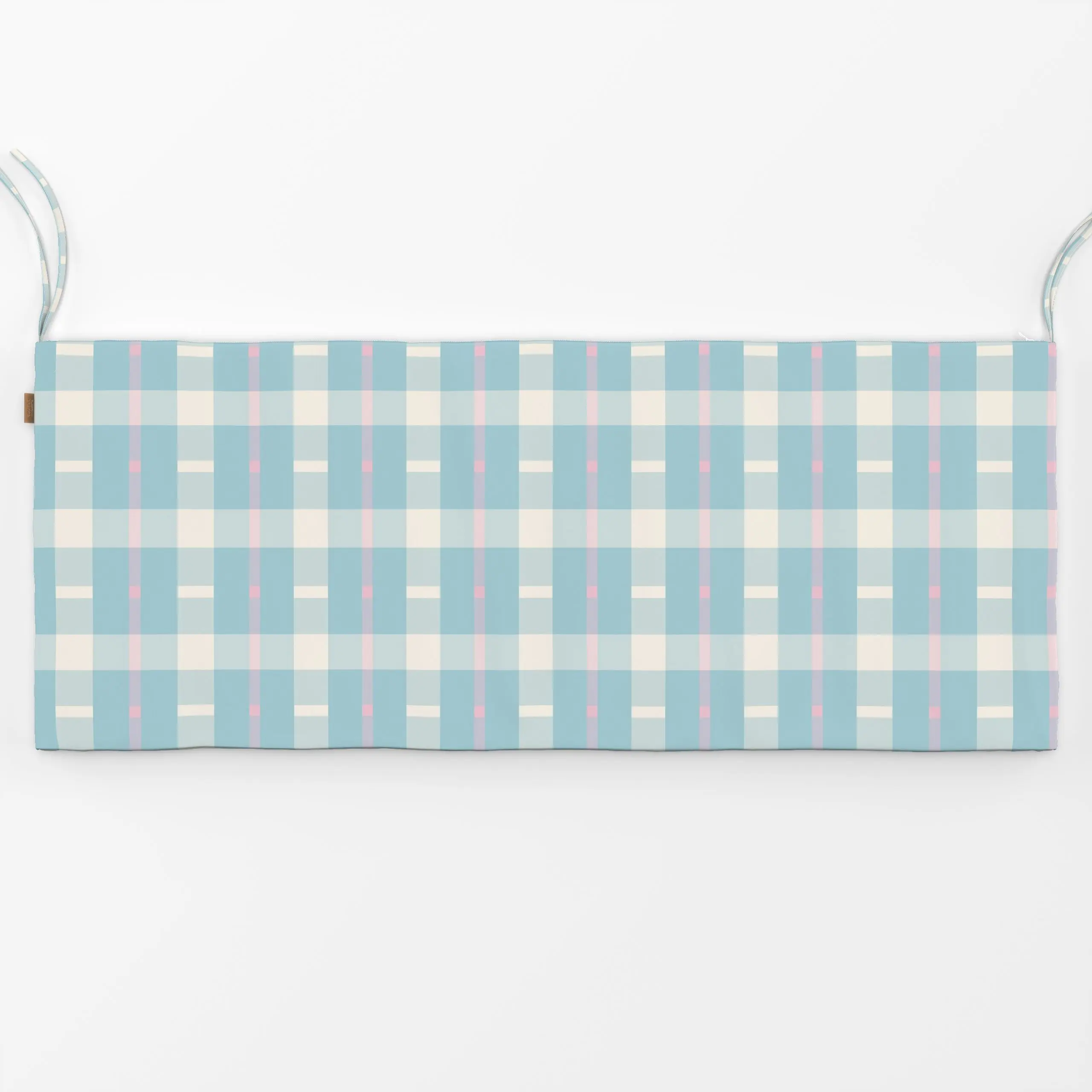 Bankauflage Blau Rosa Tartan - Frühling, Symbole & Muster - von „Patries Elisabeth"; Karo, Streifenmuster, Karoliebe, streif...