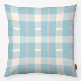 Kissen Blau Rosa Tartan