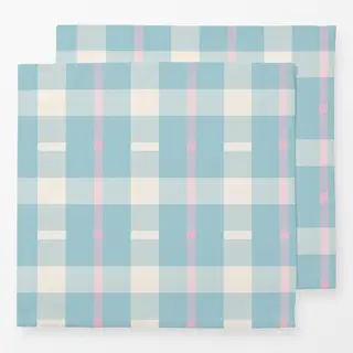 Servietten Blau Rosa Tartan