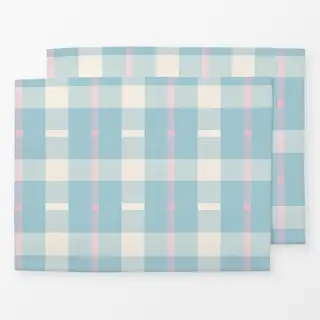 Tischset Blau Rosa Tartan