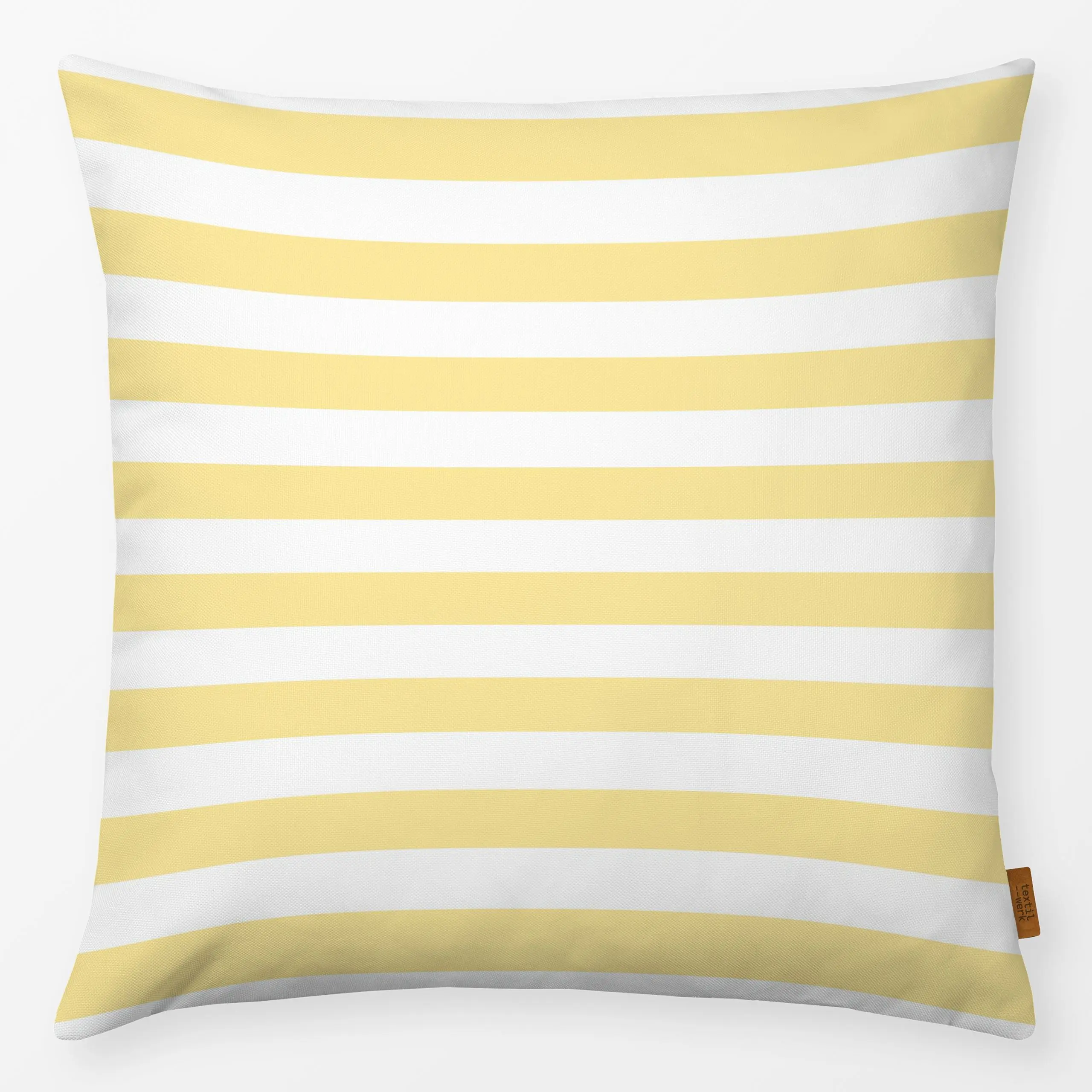 Kissen Summer Stripes Yellow - Sommer, Symbole & Muster - von „Jana Moßmann"; Streifen, Summerfeeling, Streifenmuster, somme...