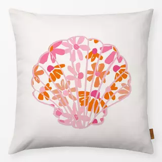 Kissen Muschel Blumen rosa