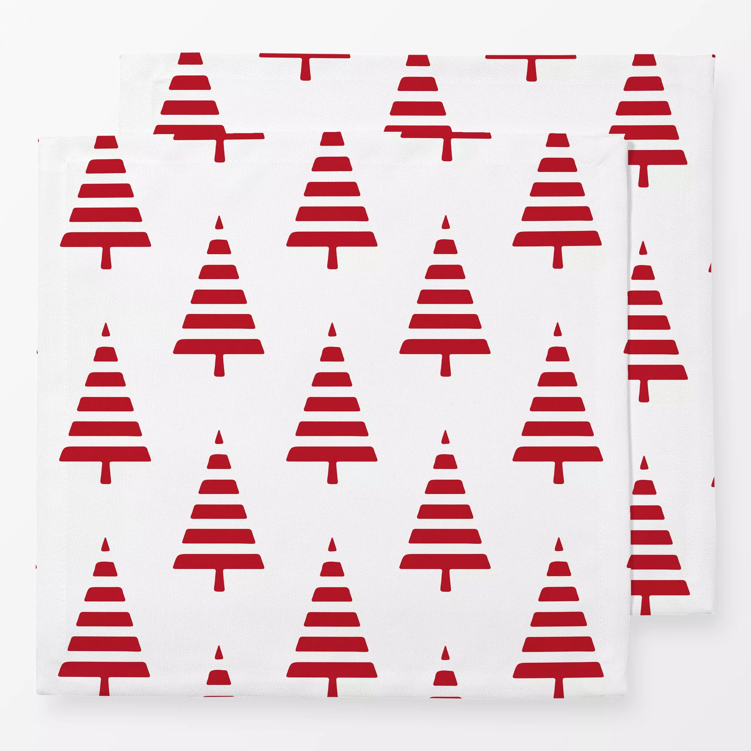 Servietten Nordic Noel Weiß Rot - Weihnachten - von „Andrea Haase"; skandinavisch, Bäume, Hygge, Minimalismus, modern, weihn...