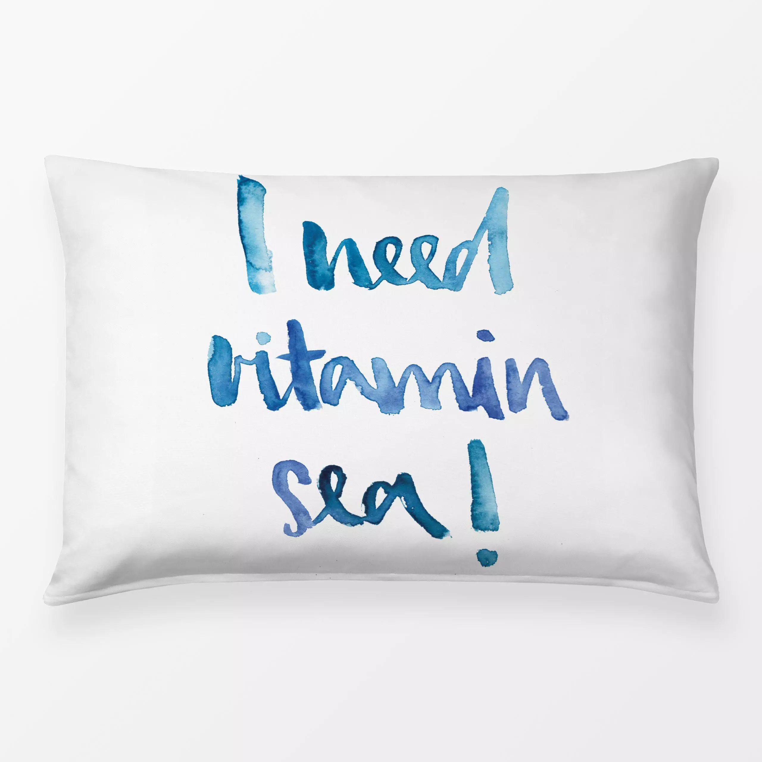 Bettwäsche Vitamin Sea oceanblue - Natur & Landschaft, Sprüche & Schriftzüge - von „brushmeetspaper"; Wasserfarben, Ozean, M...