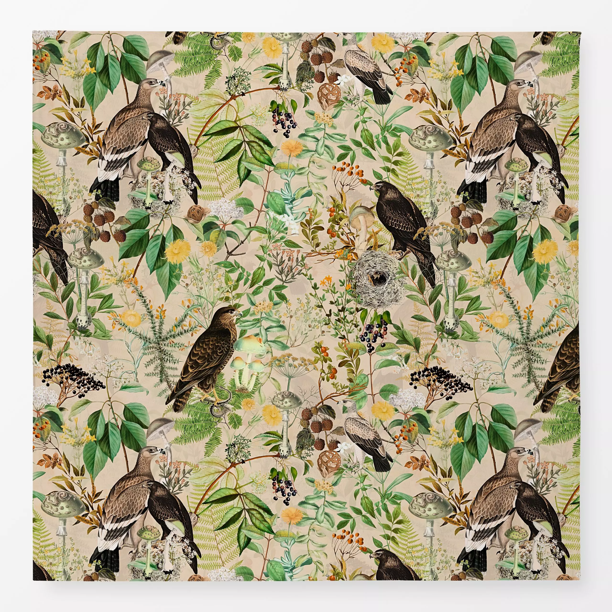 Tischdecke Bezaubernder Herbst Wald 1 - Blumen & Florales, Tiere - von „Uta Naumann"; Farn, Wald, Vogel, Wildtiere, floral, ...