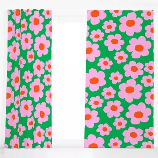 Dekovorhang Vibrant spring pink green