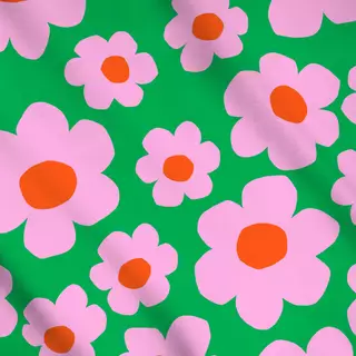 Meterware Vibrant spring pink green