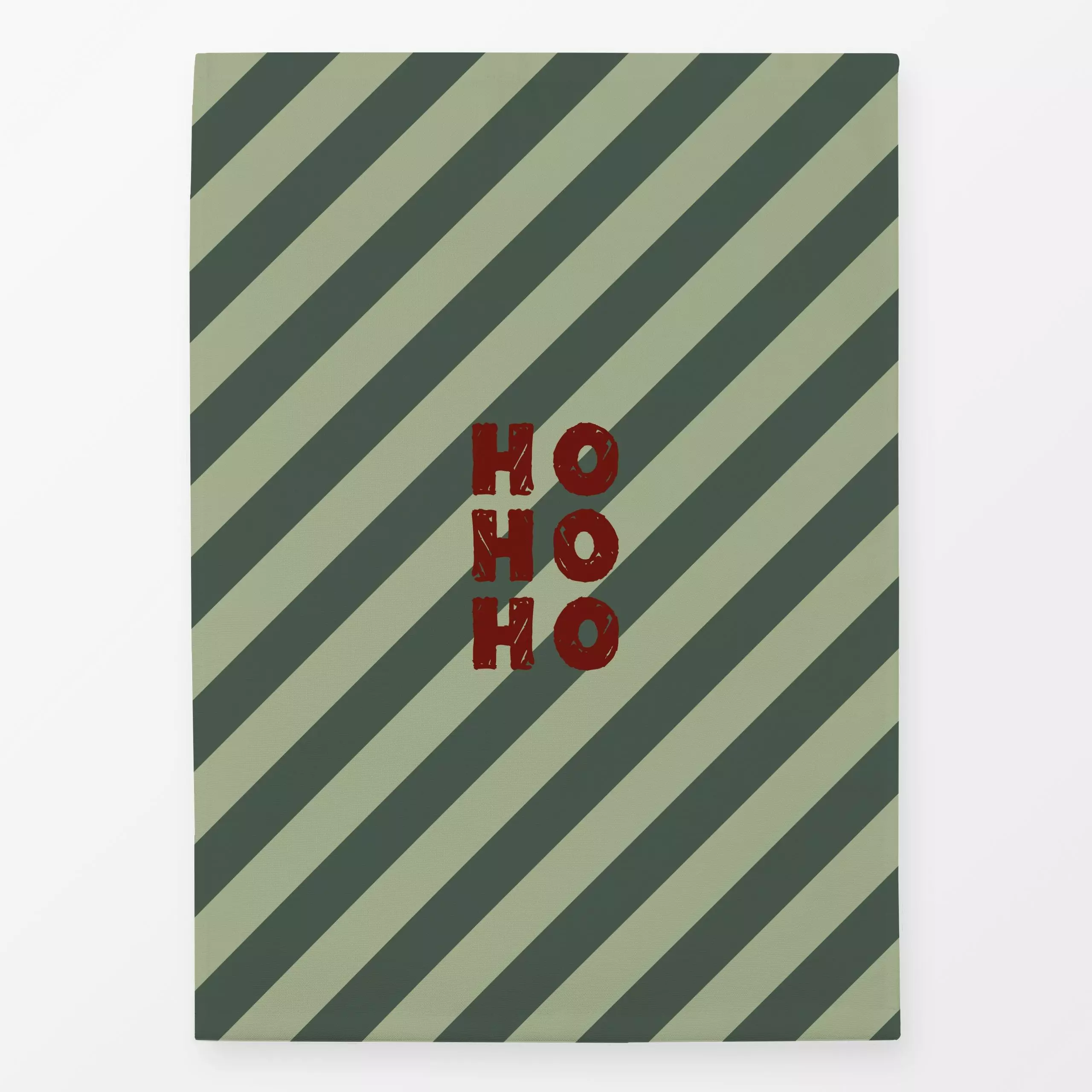 Geschirrtücher Ho Ho Ho Stripes Green - Weihnachten, Anlässe - von „Kruth Design"; Streifen, Weihnachten, Winter, weihnachtl...