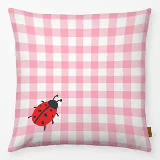 Kissen Karo Marienkäfer Rosa